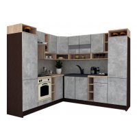Bucatarie de Colt COSSY NEW ST. 230-250, Wenge / Decor 4298